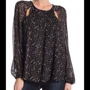 NWT metallic star-pattern blouse